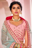 Taffy Pink Raw Silk A-Line Bridesmaid Lehenga