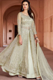 Tea Green Lehenga With Net Choli
