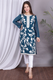 Teal Blue Georgette Trouser Suit