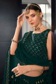 Sequins Work Party Wear Lehenga in Teal Green Georgette