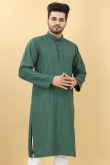 Teal Green Viscose Straight Cut Men Kurta