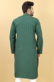 Teal Green Viscose Straight Cut Men Kurta