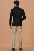 Terry Rayon Black Weaved Thread Jodhpuri Style Men's Coat Pant