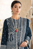 Teal Blue Georgette Churidar Suit with Resham Embroidery