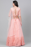 Net Lehenga in Peach colour with Beads Embroidery for Party 
