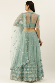 Net Powder Blue Lehenga With Sequins
