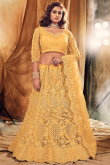 Yellow Festive Wear Net Lehenga