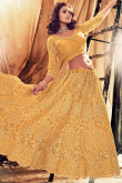 Yellow Festive Wear Net Lehenga