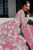 Thulian Pink Net Embroidered Lehenga