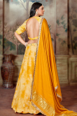 Tie & Die Mustard Yellow Uppada Silk Lehenga Choli For Haldi