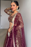 Tissue Chikko Brown Lehenga with Zari Work for Weddings