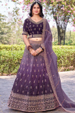 Tissue Lavender Purple Lehenga with Sequins Work for Sangeet
