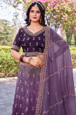 Tissue Lavender Purple Lehenga with Sequins Work for Sangeet