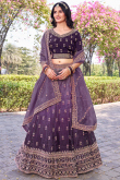 Tissue Lavender Purple Lehenga with Sequins Work for Sangeet