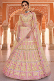 Trombone Yellow Organza Embroidered Lehenga
