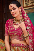 Trombone Yellow Silk Embroidered Panelled Style Lehenga