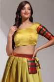 Turmeric Yellow Casual Wear Weaved Zari Silk Lehenga 