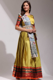 Turmeric Yellow Casual Wear Weaved Zari Silk Lehenga 