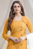 Turmeric Yellow Georgette Embroidered Palazzo Suit