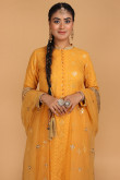 Turmeric Yellow Georgette Embroidered Palazzo Suit for Eid