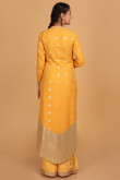 Turmeric Yellow Georgette Embroidered Palazzo Suit for Eid
