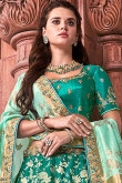 Turquoise Green Banglori Silk Party Wear Lehenga Choli