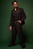 Tweed Embroidered Black Men's Coat Pant