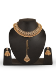 Circular Stone Choker with Jhumkas & Maang Tikka