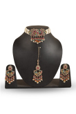 Multicolor Beaded Bridal Choker Set with Kundan Motif