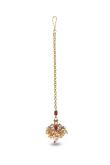 Alloy Deep Red Stone Necklace And Earrings Jewellery Set