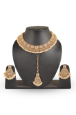 Mirror Choker with Pearl Fringe & Big Jhumkas