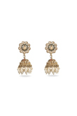 Kundan Pearl Choker Set with Circular Maang Tikka & Jhumka