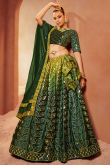  Velvet Dark Green Lehenga