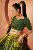  Velvet Dark Green Lehenga