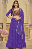 Violet Purple Georgette Printed Panelled Style Chaniya Choli