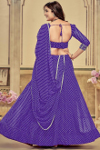 Violet Purple Georgette Printed Panelled Style Chaniya Choli