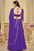 Violet Purple Georgette Printed Panelled Style Chaniya Choli