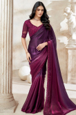Violet Purple Tissue Silk Saree With Sequins Work For Diwali