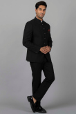 Viscose Black Jodhpuri Style Men's Plain Coat Pant