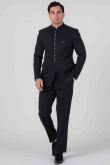Viscose Black Plain Jodhpuri Style Men's Coat Pant
