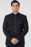 Viscose Black Plain Jodhpuri Style Men's Coat Pant
