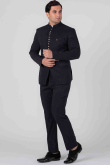 Viscose Black Plain Jodhpuri Style Men's Coat Pant