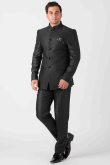 Viscose Jodhpuri Style Men's Black Plain Coat Pant
