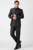 Viscose Jodhpuri Style Men's Black Plain Coat Pant