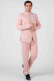 Viscose Jodhpuri Style Pale Pink Plain Men's Coat Pant