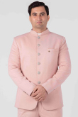 Viscose Jodhpuri Style Pale Pink Plain Men's Coat Pant