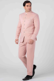 Viscose Jodhpuri Style Pale Pink Plain Men's Coat Pant
