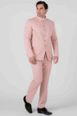 Viscose Jodhpuri Style Pale Pink Plain Men's Coat Pant