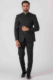 Viscose Jodhpuri Style Plain Men's Black Coat Pant