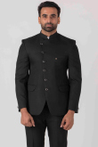 Viscose Jodhpuri Style Plain Men's Black Coat Pant